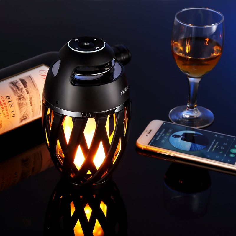DiKaou Led Flame Speaker, Torch Atmosphere Bluetooth Speakers&Outdoor Portable Stereo Speaker with HD Audio and Enhanced Bass,LED flickers Warm Yellow Lights BT4.2 for iPhone/iPad/Android - Image 2